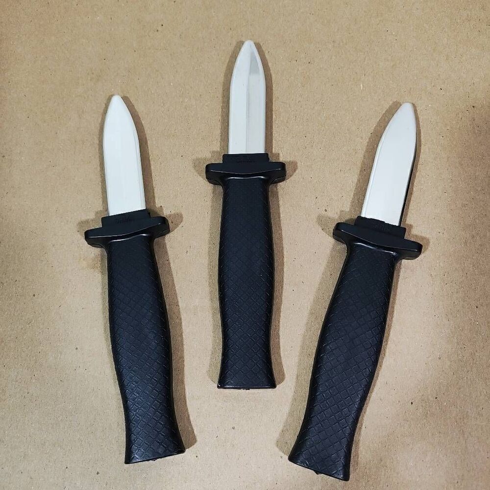 Halloween Costume Trick Fake Retractable 3 Pack Knife Set -A